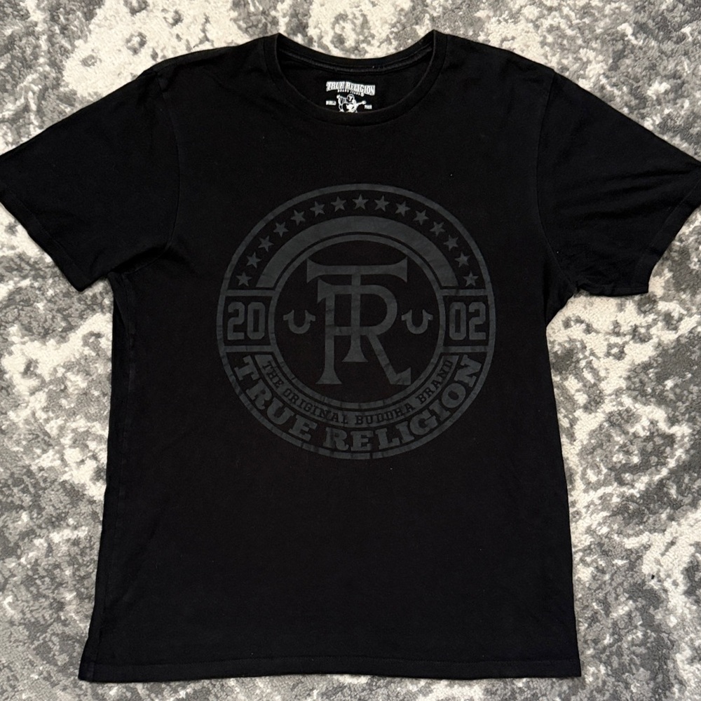 True Religion Black Logo Tee for Men